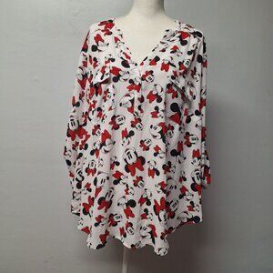 Disney Minnie Mouse Blouse Shirt Top Womens Plus Size‎ 3 Sheer Lightweight